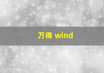 万得 wind